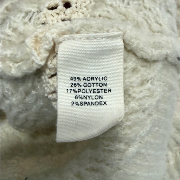 Marled women's crew neck cream button-front cardigan size small - Picture 4 of 5